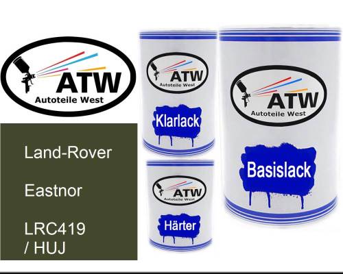 Land-Rover, Eastnor, LRC419 / HUJ: 500ml Lackdose + 500ml Klarlack + 250ml Härter - Set, von ATW Autoteile West.